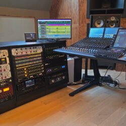 Racks to the left of the control surface.